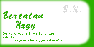 bertalan magy business card